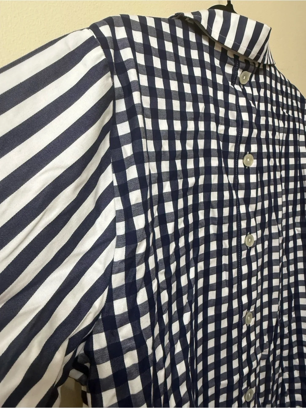 Hinson Wu XL Aileen Top Stripe Gingham Designer Modern Everyday Luxury Cotton